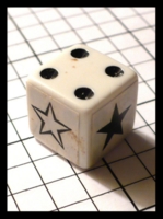 Dice : Dice - Game Dice - Unknown Regular Pipped 6D with Two Star Stickers - Resale Shop 2010